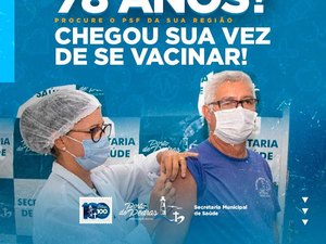 Porto de Pedras inicia vacinação de idosos com 78 anos