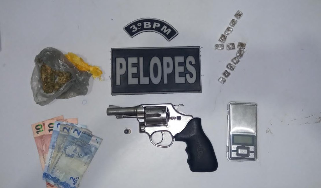 Polícia apreende suspeito com drogas e arma de fogo em Arapiraca
