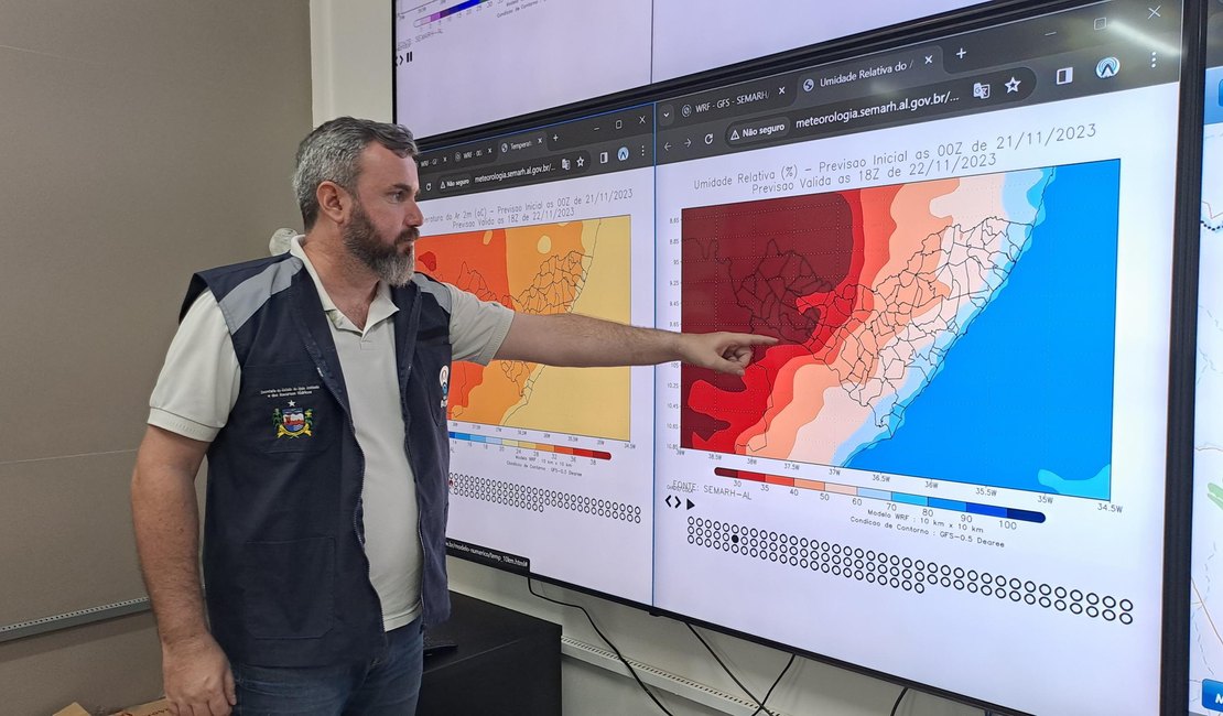 Semarh emite alerta para ‘Estado de Atenção’ em Alagoas devido à baixa umidade do ar
