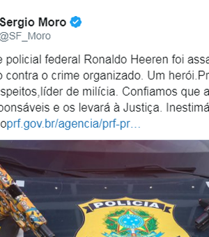 Moro anuncia prisão de miliciano que assassinou PF