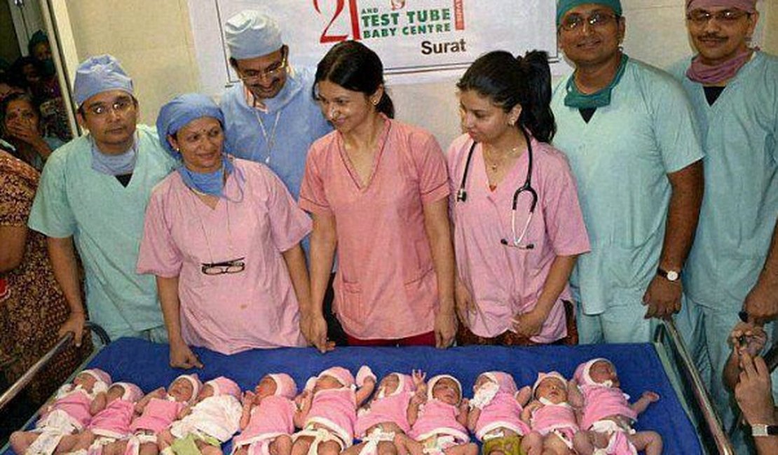 Veja Fotos: Mulher indiana deu à luz a 11 bebês em um parto
