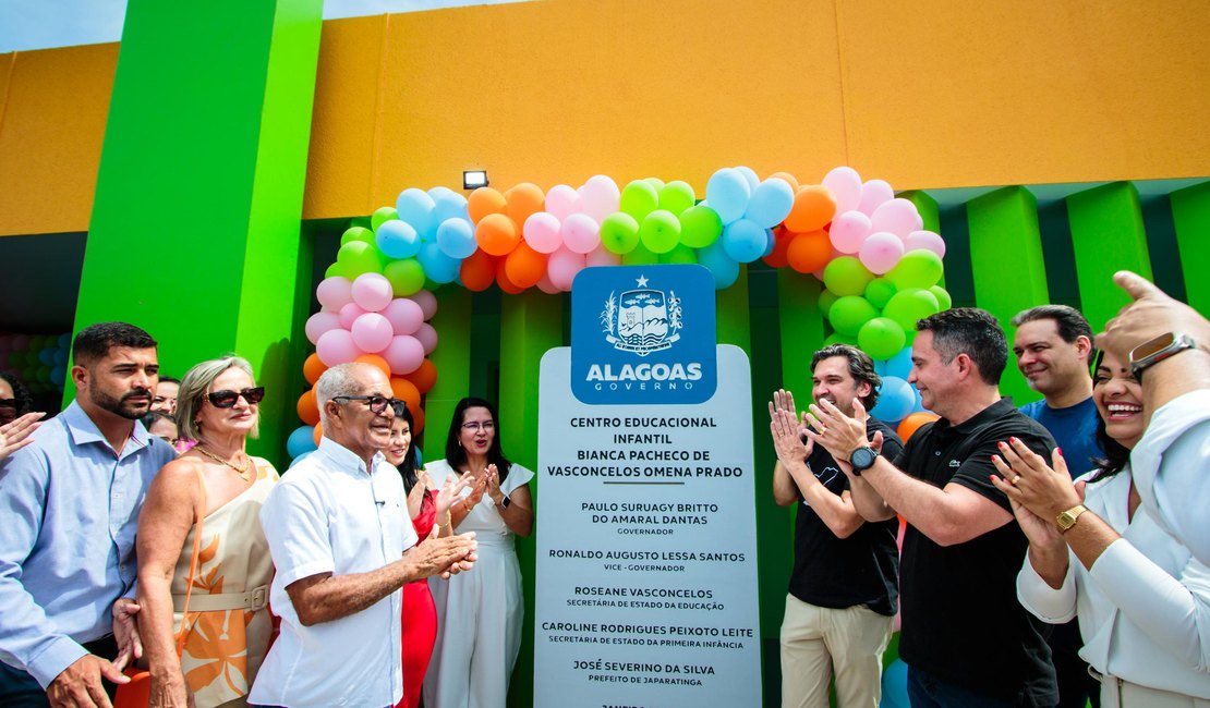 Prefeito e governador inauguram moderna Creche Cria em Japaratinga