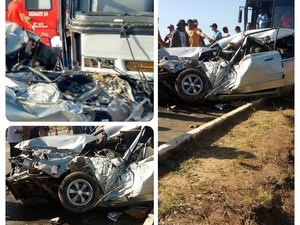 Motorista morre ao bater contra ônibus de romeiros