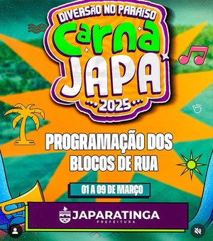 Prefeitura de Japaratinga divulga programação dos blocos carnavalescos