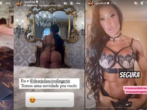 De lingerie fio dental, Gracyanne mostra bastidores de ensaio sensual