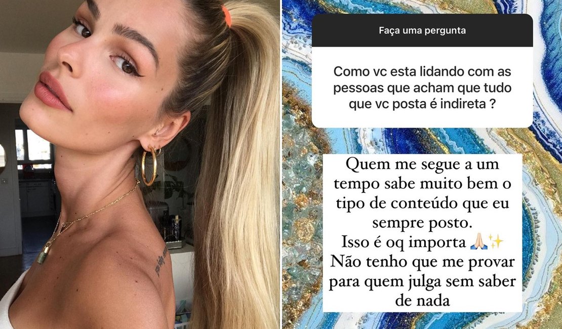 Yasmin Brunet nega indiretas na web: 'Não tenho que me provar'