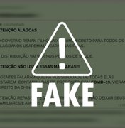 É falsa mensagem sobre distribuição de máscaras contaminadas em Alagoas