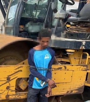 Homem é detido e amarrado por vigilante ao tentar furtar bateria em obra de ciclovia em Arapiraca