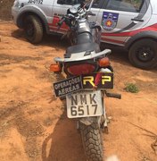 Motocicleta roubada é achada abandonada no Agreste