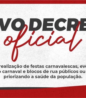Decreto municipal da Prefeitura de Penedo suspende festas públicas e privadas durante o período do Carnaval