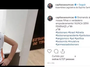 Após provocar: “me prende, feminazi”, deputado do PSL arrega e apaga foto da filha com arma