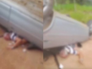 Idoso fica preso sob carro após capotamento em estrada vicinal de Igaci