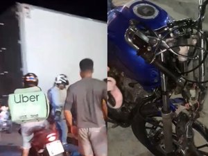 [Vídeo] Colisão entre carreta e motocicleta deixa homem morto na Via Expressa