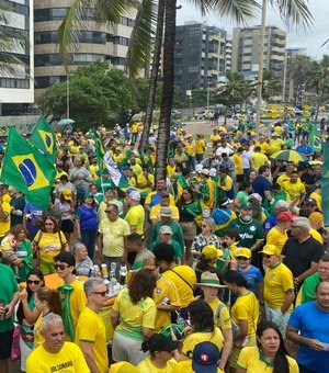 Manifestação contra o governo Lula é realizada neste domingo (1º) na orla de Maceió