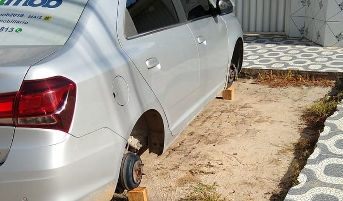 Carros têm pneus roubados no bairro do Zé Tenório