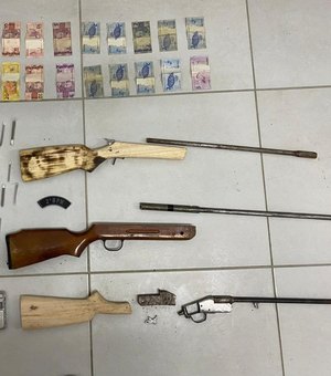 PM apreende três armas de fogo e 2 kg de cocaína na Zona da Mata alagoana