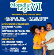 Programa Moradia Legal VI chega ao bairro Palmeira de Fora
