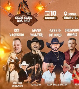 Show de Prêmios e oito atrações musicais: Cavalgada dos Pais acontece neste domingo (10) em Traipu