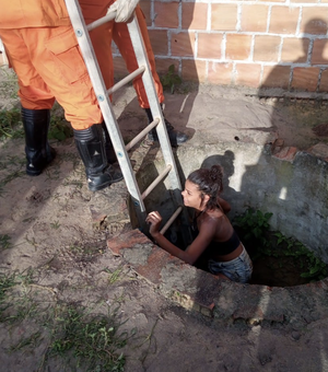 Jovem é socorrida após cair em poço desativado no distrito de Luziápolis em Campo Alegre