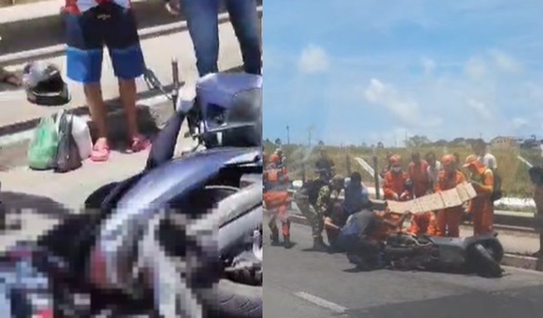 Acidente entre moto e caminhão deixa mulher morta Av. Josefa de Melo, em Maceió