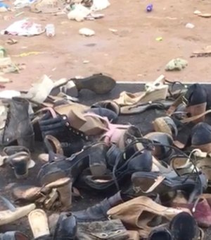[Vídeo] Dezenas de calçados são 'abandonados' após show em Craíbas