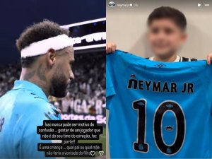 Criança é hostilizada após ganhar camisa de Neymar em jogo do Corinthias X Santos