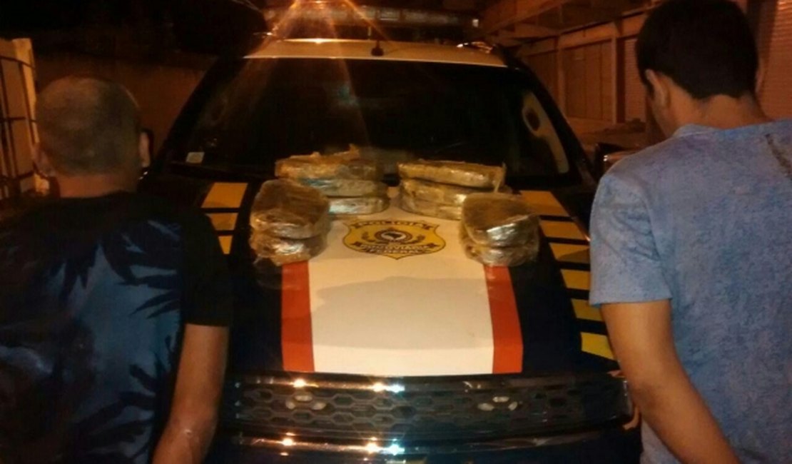 PRF prende dupla com dez quilos de maconha que seguia para Aracaju