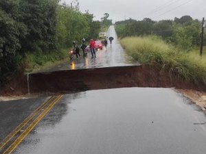 Trechos de rodovias comprometidos em decorrência do volume das águas e fortes chuvas no Estado