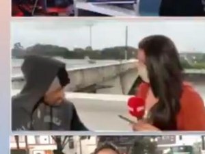 Repórter de TV é assaltada ao vivo por homem com faca
