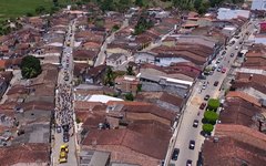 Imagem aérea da carreata em Porto Calvo