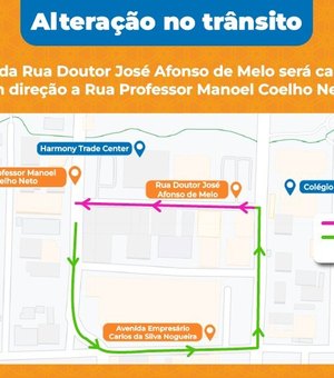 Rua Doutor José Afonso de Melo, na Jatiúca, terá alteração no sentido a partir de sábado (17)
