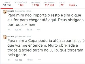 'para mim a Copa poderia até acabar hoje', desabafa esposa de Júlio César