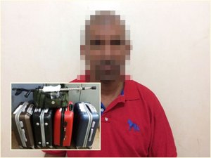 Alagoano é preso no Mato Grosso do Sul com mais de 100 kg de maconha em malas