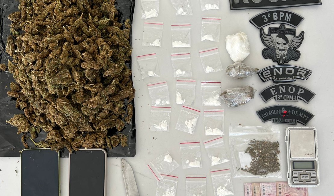 Homem é preso com maconha, cocaína e balança de precisão em Arapiraca