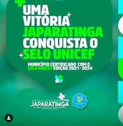 Japaratinga celebra conquista do Selo Unicef