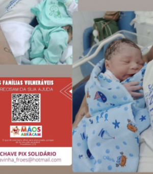 Mulher dá a luz a bebê sem saber que estava grávida e grupo de Penedo faz campanha para comprar enxoval