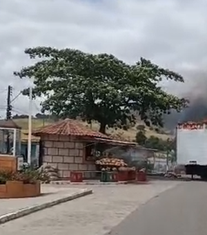 Carreta pega fogo na BR-316, em Maribondo; bombeiros são acionados