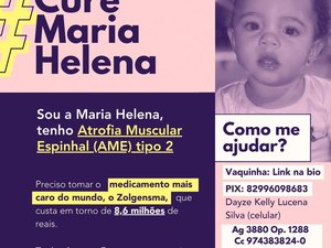 Pais realizam campanha para comprar medicamento de filha diagnosticada com AME
