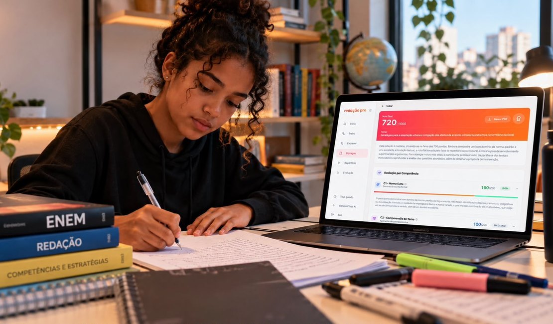 IA corrige redação diretamente no texto e ajuda estudantes para o Enem