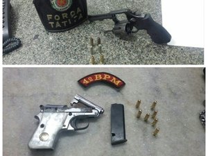 Denúncia anônima leva à prisão de dois homens com armas roubadas na capital