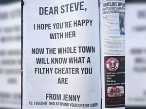 Mulher paga anúncio em jornal para expor traição: 'Comprei com seu cartão'
