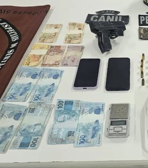 Operação prende suspeito e apreende cocaína, arma e R$ 10 mil no Sertão de AL