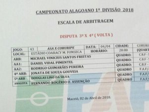 Árbitro Michael Vinicius Santos Freitas, de Sergipe, apita ASA x Coruripe