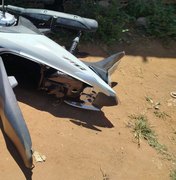 Moto furtada é encontrada sem pneus no bairro João Paulo II, em Arapiraca
