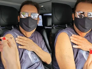 Faustão toma a vacina contra a Covid-19 em São Paulo