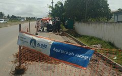 Obras de construção da última etapa do gasoduto Penedo-Arapiraca, na AL-110