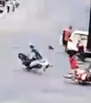 Colisão entre motocicletas conduzidas por menores é registrada no Centro de Boca da Mata