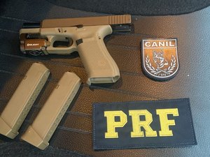 Pistola 9 mm é apreendida durante fiscalização de rotina na BR-101
