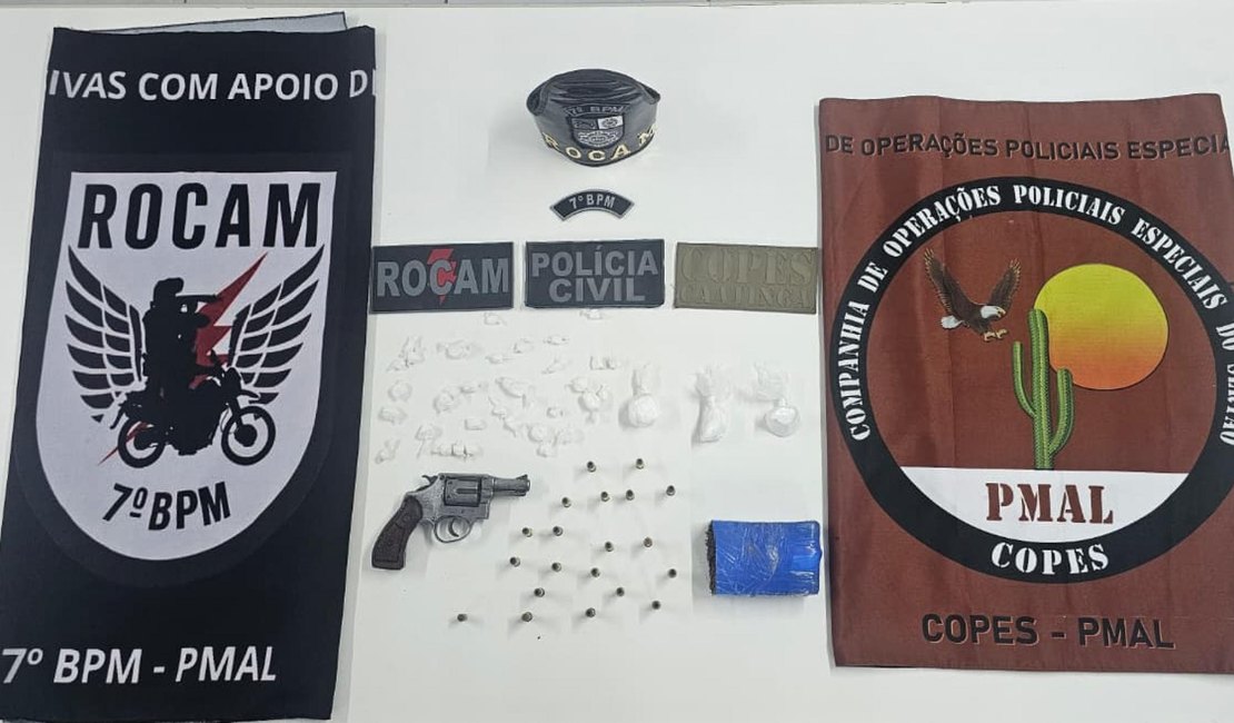 Polícia prende dois homens com armas e drogas em Santana do Ipanema