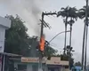 Poste pega fogo na Avenida Muniz Falcão em Palmeira dos Índios